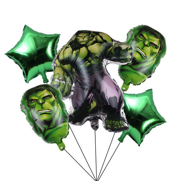 5 piezas Hulk Foil Balloon Birthday Set! ¡Conjunto de globos de Avengers!