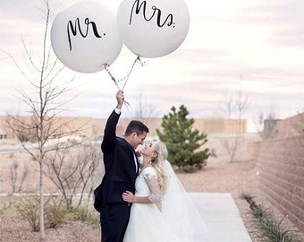 36" Giant Mr and Mrs Balloons, Wedding Balloons, Engagement Balloons, Vintage Wedding, Rustic Wedding, Large Mr Mrs Balloons, Jumbo Balloons