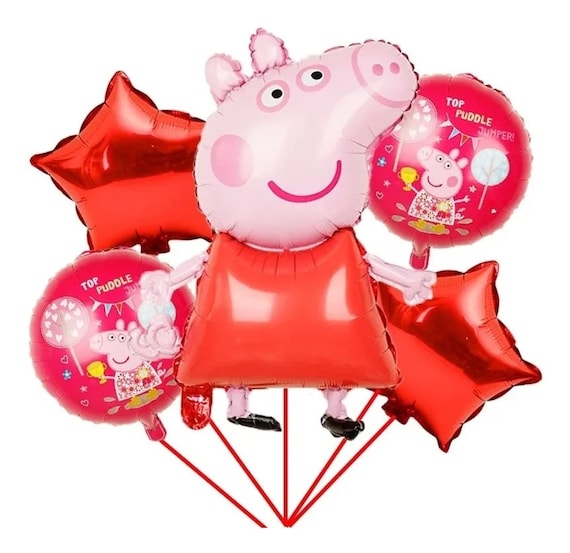 Globos de Peppa Pig de 5 piezas, globo de aluminio para fiesta de  cumpleaños de niños, decoraciones de fiesta de Peppa Pig -  México