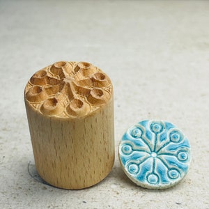 Round Clay Stamp Structures Ceramics Pottery Jewelry