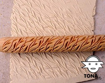 HAND ROLLER, Roller, Texture, Endless, Clay, Structure, Polymer, Pottery, Fimo, Relief, Wood