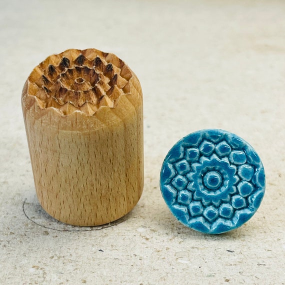 Round Clay Stamp Structures Ceramics Pottery Jewelry 