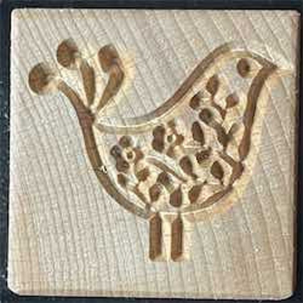 Stamp, Clay, Ceramic, Relief, Wood, Embossing, Bird, Nordic, Dala