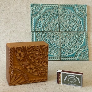 Clay Stamp Quarter Stamp Tile Field Ceramics Pottery Texture Embossing