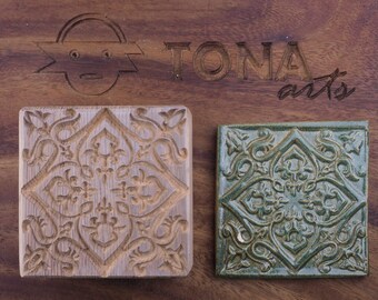 Kleistempel, textuurstempel, stempel, keramische aardewerk textuurstempel