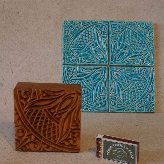 Pottery Stamps Wood Blocks Emboss Craft Modeling Ceramic Texture Clay Tools