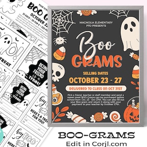 Boo Grams Editable Halloween Candy Grams Printable Boo Grams for ASB Boo Grams Editable Halloween Candy Grams Printable Boo Grams for ASB
