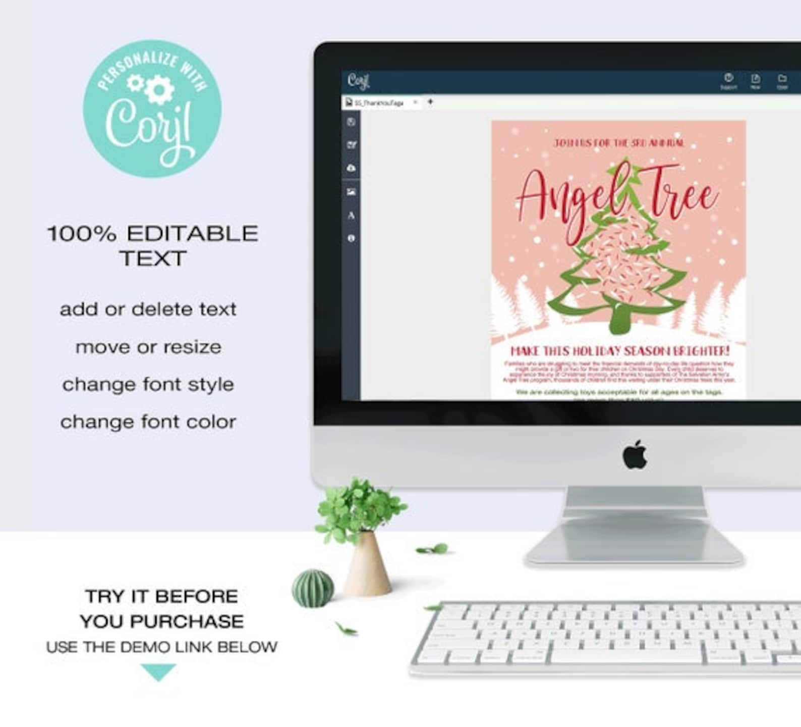 Giving Tree • Angel Tree Flyer Template EDITABLE Christmas Charity Giving Tree • Angel Tree Flyer Template EDITABLE Christmas Charity