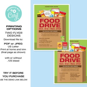 Canned Food Drive Printable