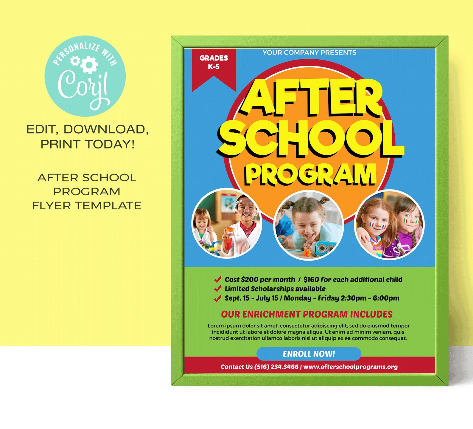 After School Program Flyer Template School, PTO, PTA Flyer Template