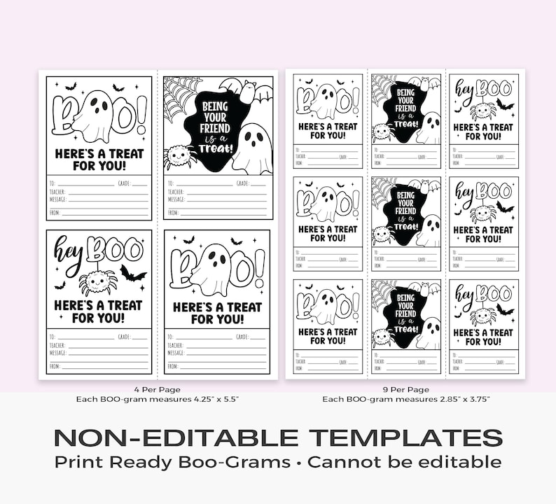 Boo Grams, Editable Halloween Candy Grams, Printable Boo Grams for ASB ...