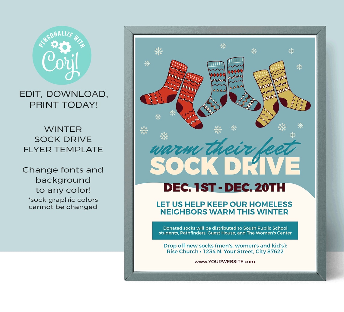 Sock Drive Flyer Template Sock Drive Flyer Template
