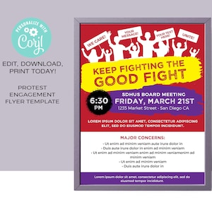 Protest - Community Engagement Flyer Template • Rally Flyer Template | EDITABLE |  • Instant Download Corjl.com