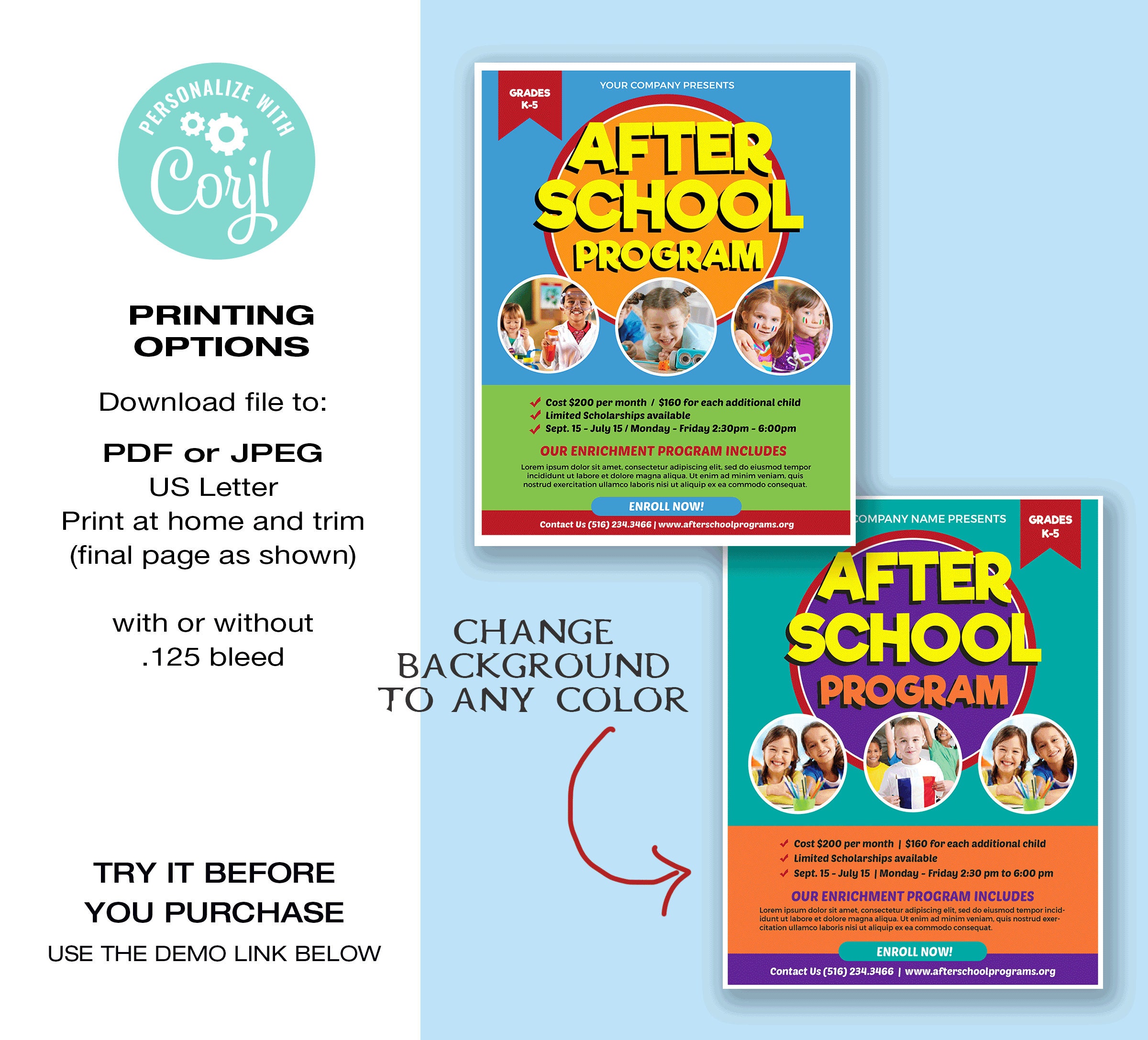 After School Program Flyer Template • School, PTO, PTA Flyer • Template ...