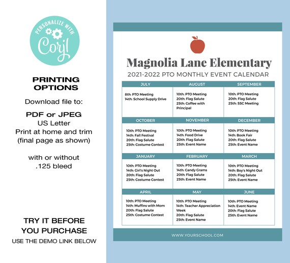 Monthly Event Calendar Flyer Template Editable Monthly Event Flyer PTA PTO Flyers Instant Download Corjl.com - Etsy Monthly Event Calendar Flyer Template Editable Monthly Event Flyer PTA PTO Flyers Instant Download Corjl.com - Etsy