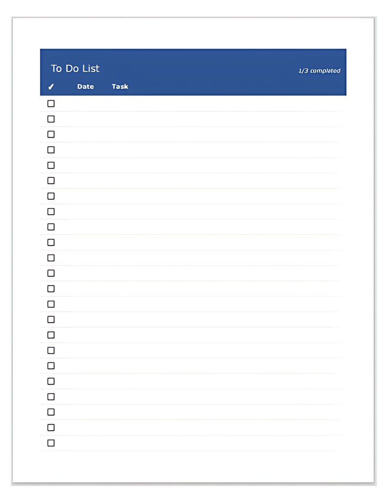 To Do List Printable Template Chore Tracking Excel Spreadsheet Daily Job Record Custom To-do ...