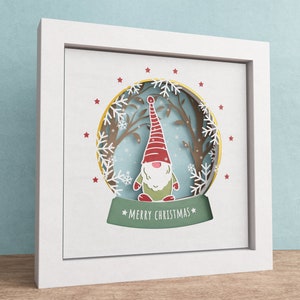 3D Gnome Shadow Box, Snow Globe Svg, Merry Christmas Svg, Files For Cricut and Silhouette with Easy Instructions