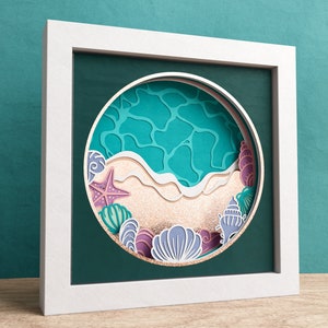 3D Beach Shadow Box, Seashells Shadow Box, Mussels 3D SVG, Starfish, Mandala Files For Cricut and Silhouette with Easy Instructions