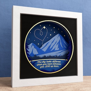 3D Memorial Sky Shadow Box, de lucht ziet er anders uit als je iemand hebt van wie je houdt daarboven, Memorial Gedicht, Voor Cricut Eenvoudige instructies