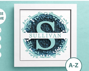 3D Split Monogram A-Z Shadow Box, Custom Name, Alphabet Family Name SVG, Family Sign, Housewarming Gift, Files For Cricut Easy Instructions