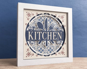 3D Kitchen Shadow Box, Floral Svg, 3D Mandala, Vintage Shadow Box, Layered Paper Art, Files For Cricut, Silhouette with Easy Instructions