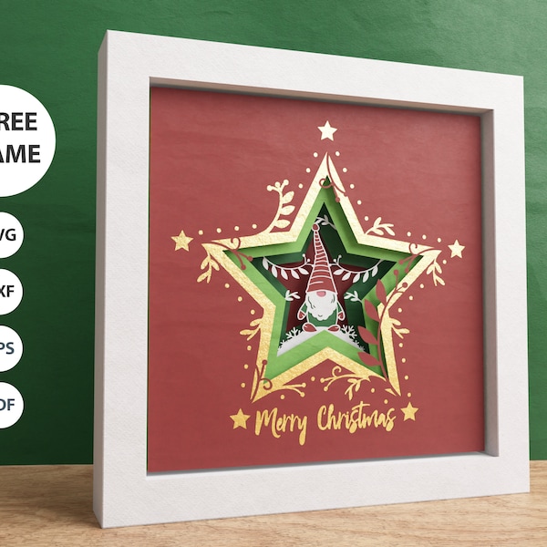3D Gnome Shadow Box, Merry Christmas Svg, Files For Cricut and Silhouette with Easy Instructions