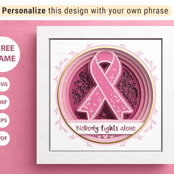 3D Cancer Awareness Ribbon Shadow Box, Cancer Ribbon SVG, Layered Paper Art, Files For Cricut and Silhouette with Easy Instructions 3D Cancer Awareness Ribbon Shadow Box, Cancer Ribbon SVG, Layered Paper Art, Files For Cricut and Silhouette with Easy Instructions