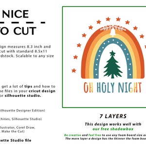 3D Oh Holy Night Shadow Box, Boho Rainbow Svg, Pliki dla Cricut i Silhouette z łatwymi instrukcjami zdjęcie 3