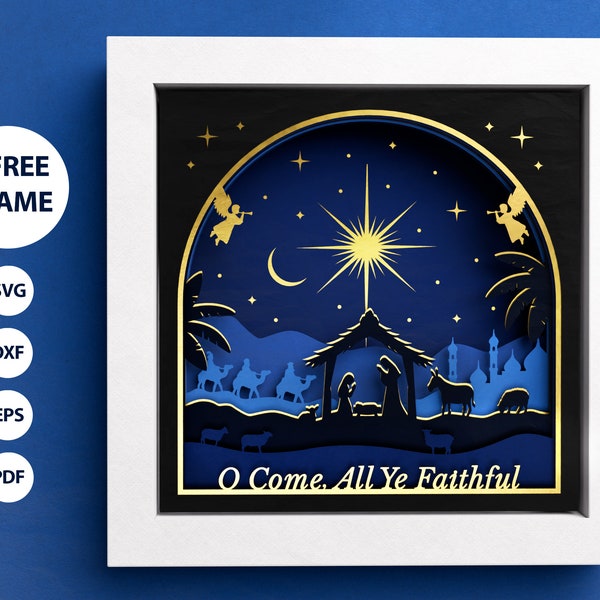 3D Nativity Scene Shadow Box, Christmas Shadow Box SVG, Christmas Layered Papercut, Baby Jesus, Files For Cricut with Easy Instructions 3D Nativity Scene Shadow Box, Christmas Shadow Box SVG, Christmas Layered Papercut, Baby Jesus, Files For Cricut with Easy Instructions