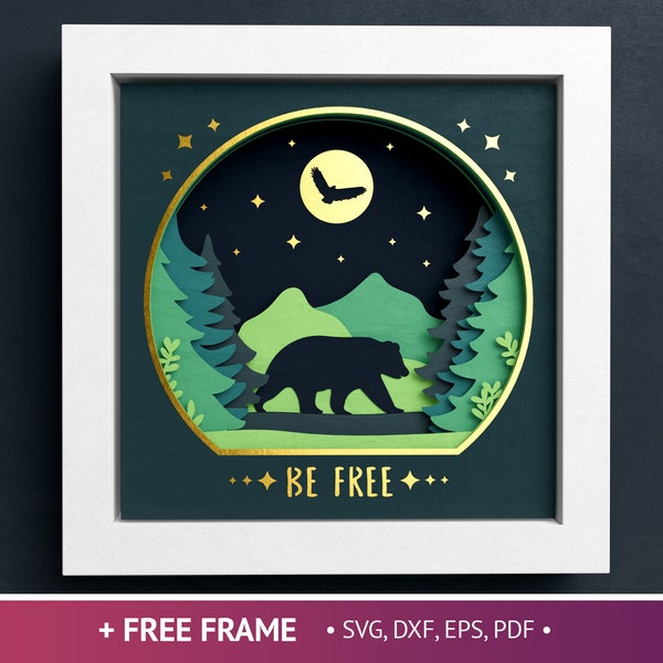 3D Bear Shadow Box, Animal Svg, 3D Mandala, Forest Shadow Box, 3D Animal Shadow Box Files For Cricut and Silhouette with Easy Instructions 3D Bear Shadow Box, Animal Svg, 3D Mandala, Forest Shadow Box, 3D Animal Shadow Box Files For Cricut and Silhouette with Easy Instructions