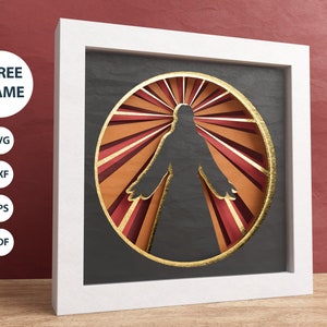 Jesus Shadowbox 3d svg mit einfachen Anweisungen für Weihnachten, christliche svg, Dateien für Cricut und Silhouette