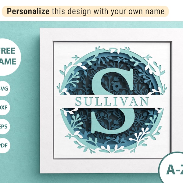 3D Split Monogram A-Z Shadow Box, Custom Name, Alphabet Family Name SVG, Family Sign, Housewarming Gift, Files For Cricut Easy Instructions 3D Split Monogram A-Z Shadow Box, Custom Name, Alphabet Family Name SVG, Family Sign, Housewarming Gift, Files For Cricut Easy Instructions