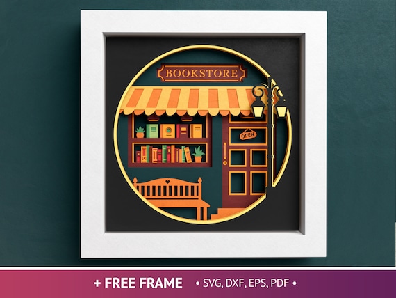 激安通販サイト Bookstore 3D Shadow 3D Art, Paper Layered Lover Book Box, 趣味・スポーツ・実用