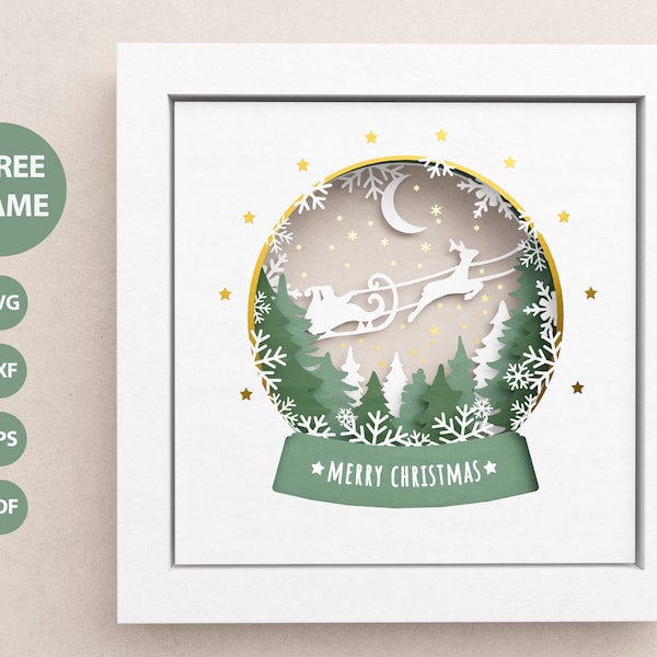 3D Santa Claus Snow Globe Shadow Box, Merry Christmas SVG, 3D Boho SVG, Files For Cricut and Silhouette with Easy Instructions 3D Santa Claus Snow Globe Shadow Box, Merry Christmas SVG, 3D Boho SVG, Files For Cricut and Silhouette with Easy Instructions