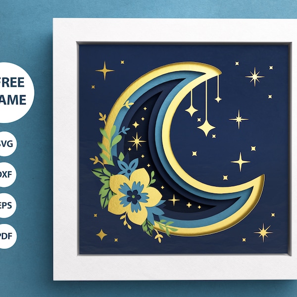 3D Moon Welcome Shadow Box, Floral Svg, 3D Mandala, Flower Shadow Box, 3D Mandala Files For Cricut and Silhouette with Easy Instructions 3D Moon Welcome Shadow Box, Floral Svg, 3D Mandala, Flower Shadow Box, 3D Mandala Files For Cricut and Silhouette with Easy Instructions