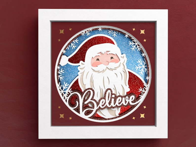 3D Christmas Shadow Box Bundle Santa Shadow Box SVG Etsy