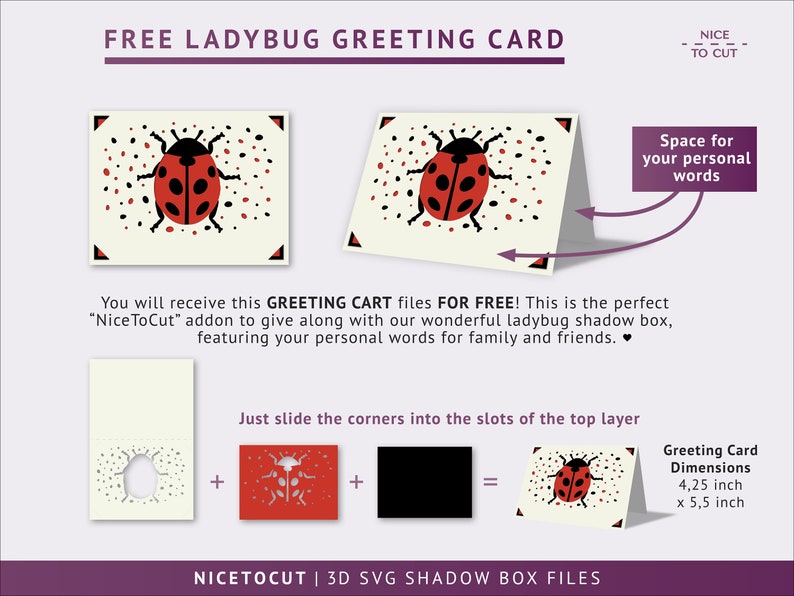 3D Ladybug Shadow Box, Animal Shadow Box SVG, Insect Papercut Projects ...