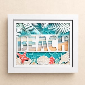 Scatola per ombrelli da spiaggia personalizzata 3D, scatola per ombrelli per foto personalizzata 10 x 8, conchiglie e cozze 3D SVG, file Mandala per Cricut con semplici istruzioni