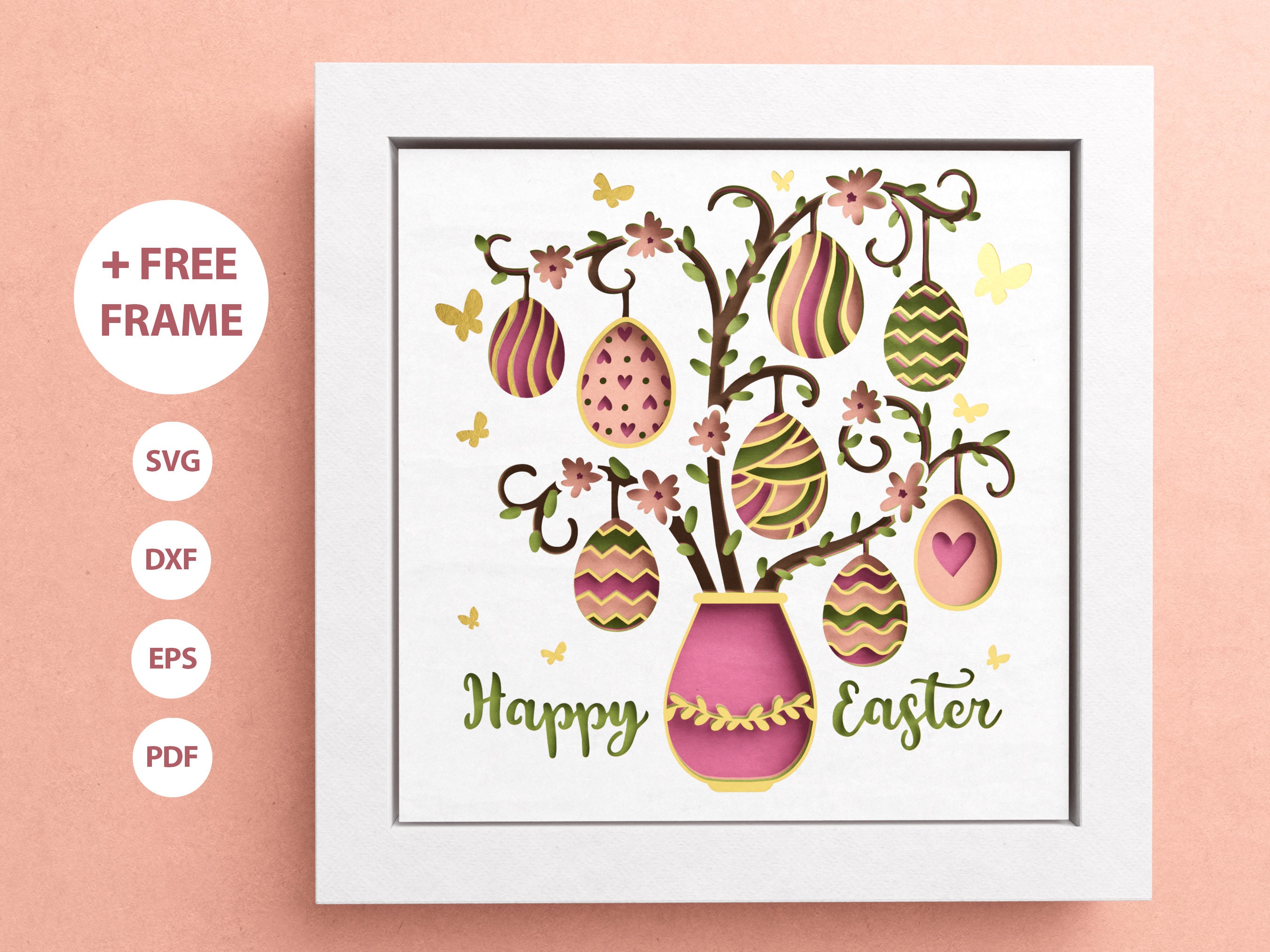 3D Easter Egg Tree Shadow Box Happy Easter SVG Easter Tree Etsy UK