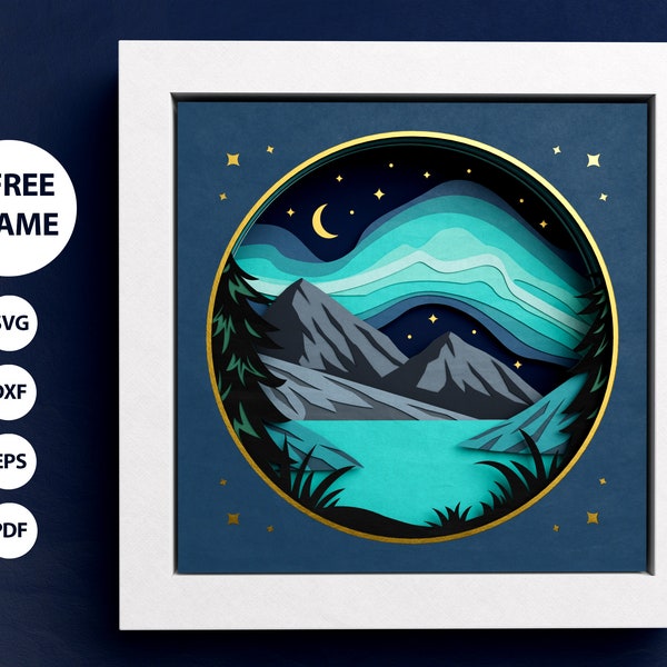 3D Northern Lights Shadow Box, Aurora Borealis Shadow Box, 3D Nature SVG, Mountain Files For Cricut and Silhouette with Easy Instructions 3D Northern Lights Shadow Box, Aurora Borealis Shadow Box, 3D Nature SVG, Mountain Files For Cricut and Silhouette with Easy Instructions
