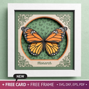 3D Monarch Butterfly Shadow Box, Animal Shadow Box SVG, Monarch Papercut, Animals SVG, Files For Cricut with Easy Instructions