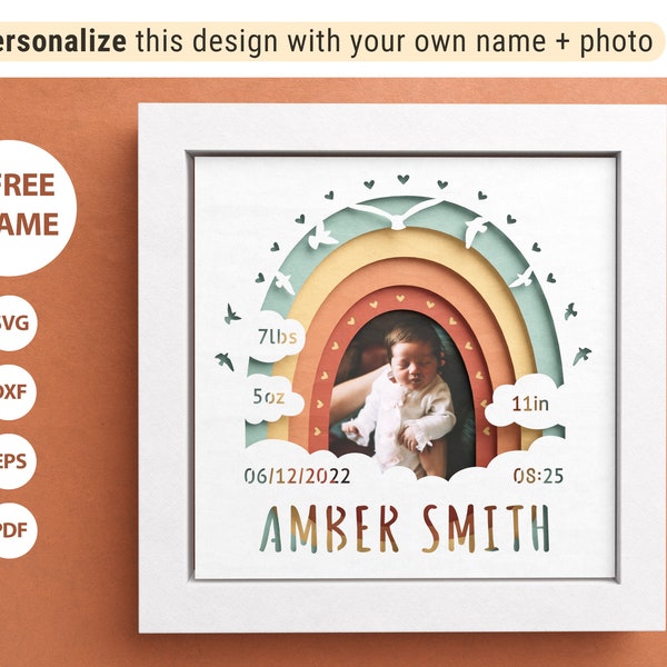 3D Customizable Baby Stats Shadow Box, Baby Birth Shadow Box, Custom Name SVG, Files For Cricut and Silhouette with Easy Instructions 3D Customizable Baby Stats Shadow Box, Baby Birth Shadow Box, Custom Name SVG, Files For Cricut and Silhouette with Easy Instructions