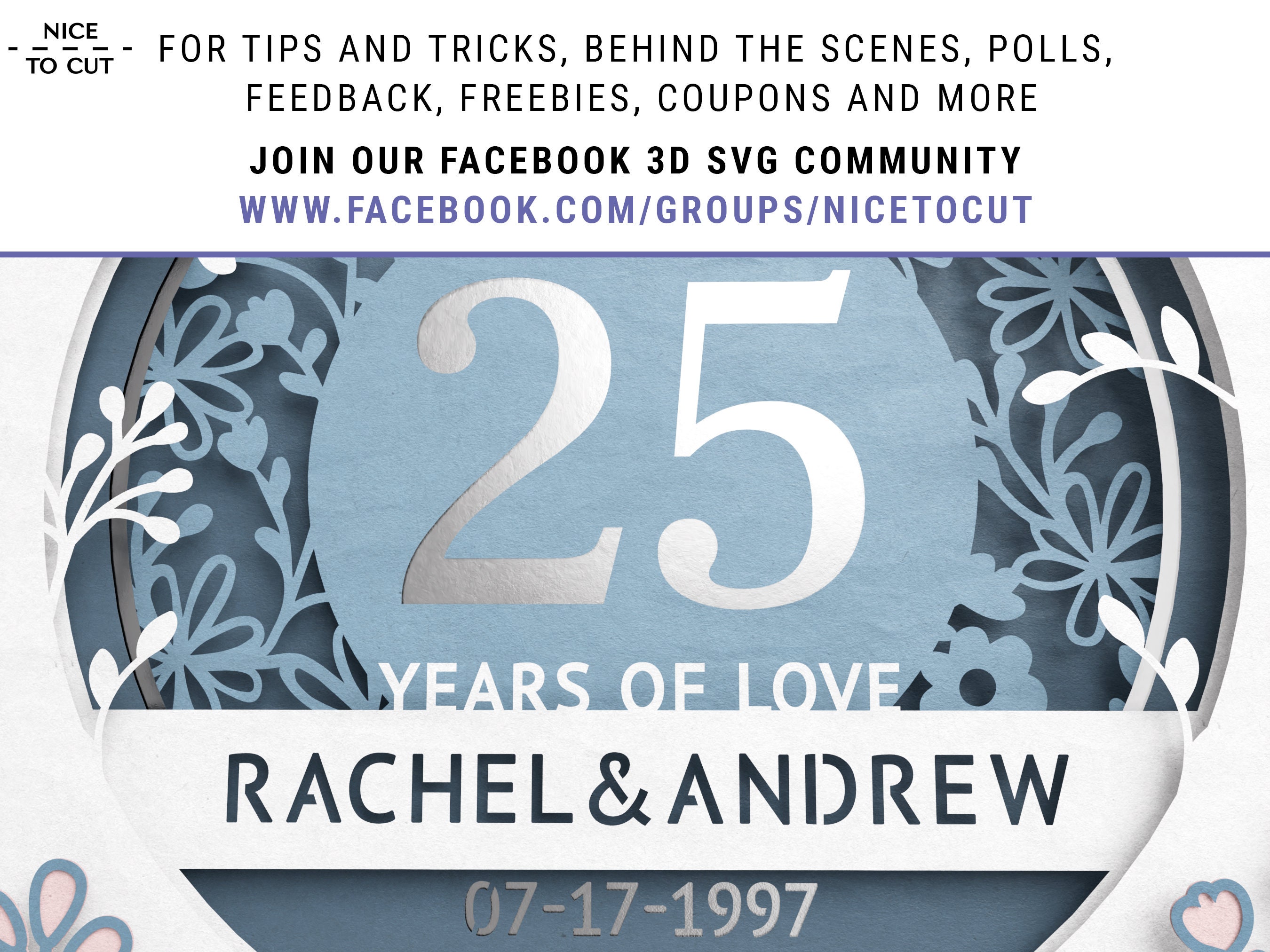 3D Anniversary Shadow Box With Custom Names Wedding Shadow Etsy