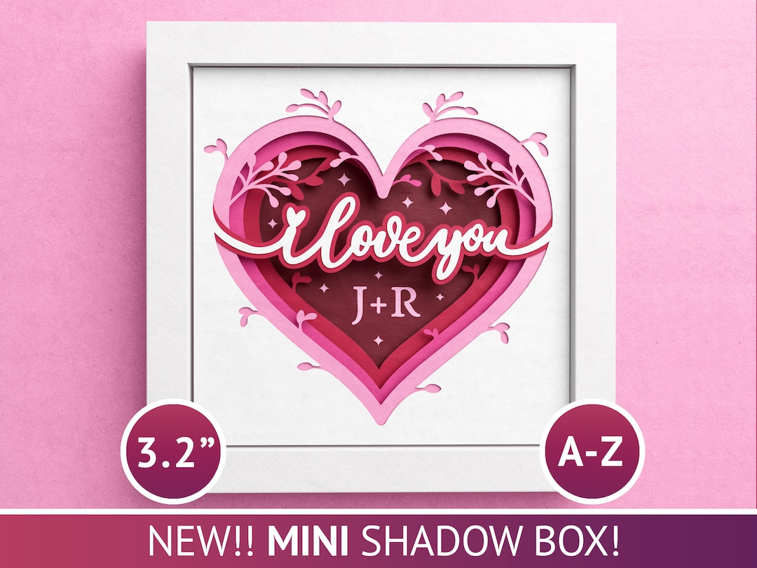 Mini Shadow Box I Love You - 3.2 Inches, Custom Valentines Day Shadow ...