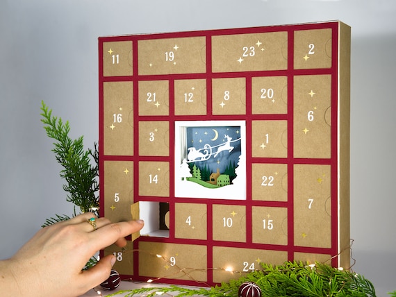 Advent Calender Shadowbox 3d Svg with Easy Instructions, Files For Cricut and Silhouette
