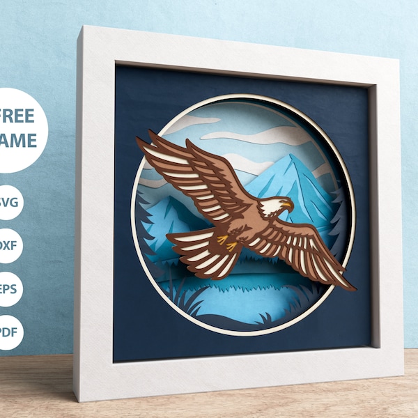 3D Eagle Shadow Box, Animal Shadow Box SVG, Nature and Mountains Cut Files, Freedom SVG, Files For Cricut with Easy Instructions 3D Eagle Shadow Box, Animal Shadow Box SVG, Nature and Mountains Cut Files, Freedom SVG, Files For Cricut with Easy Instructions