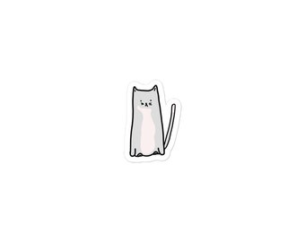 Weird Gray Cat Sitting Sticker