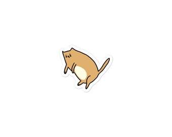 Cute Fat Cat Sticker, Durable Vinyl