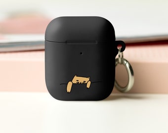 AirPods Case - Sleepy Cat | Protective AirPods Case | Cute AirPods Case | Cute Cat Doodle | AirPods Pro Case | Cat AirPods Case