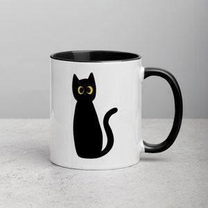 Mug - Black Cat Yellow Eyes | Cute Cat Mug | Black Cat Mug | Funny Cat Mug | Cat Mug | Adorable Cat Mug | AwkwardCatStudio